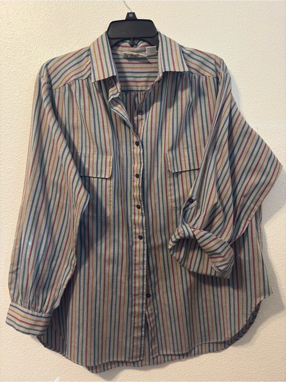 Women’s Striped Button-Down Shirt in Multi Color